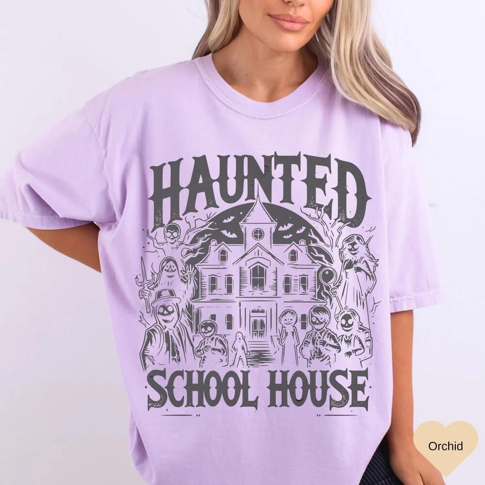 Halloween For Teacher Haunted Mansion 90s Horror Movie T Shirt